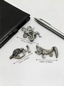 金属鳄鱼、海怪、老虎图案口袋巾，适合搭配西装，男士礼物，圣诞礼物，情人节礼物/父亲节礼物