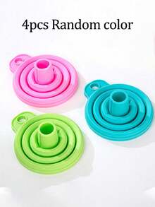 4个装可折叠硅胶漏斗 - 节省空间，防漏设计，速干易清洗，适用于烹饪、烘焙、酿造 - 适合家庭、宿舍、厨房 - （湖蓝色、粉色、绿色），宿舍必备，可折叠，材质柔软，液体转移工具，小型厨房适用，也是节日和生日礼物的理想之选。 - 彩色 - 查看 13