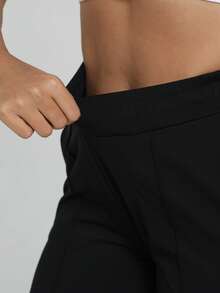 CZRLHYT Smoofit 莫代尔柔软女士阔腿运动裤，带口袋，户外高腰瑜伽裤，休闲家居裤 - 黑色 - 查看 7