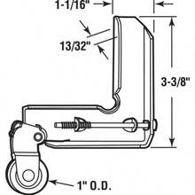XISH Prime-Line B 727 - Esquina y rodillo de puerta de pantalla rueda de rodamiento de bolas de acero de 1 pulgada - como en la foto - Ver 2