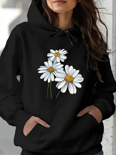 Ladies' Hoodie Hoodie, Letter Print, Soft Mixed Hoodie With Adjustable Drawstring Cap And Front Pocket, Machine-Washable Women's Wear, Suitable For Casual Wear, Autumn And Winter Clothing, Comfortable And Fashionable, Emphasizing Design, Comfortable Material, Universal Style For Women, Streetwear Enthusiast, Autumn And Winter Wear, Geometric Pattern, Durable Structure, Streetwear Enthusiast