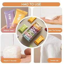 14-Pack Individually Packaged Compressed Towel Set, Portable Travel Face Towels, Disposable Multi-Purpose Dry And Wet Towels, Convenient Disposable Compressed Towels Suitable For Cleaning And Hygiene Needs, Travel, Outdoor Camping, Hiking, Sports, Hotels And Beauty Salons. - 白色 - 查看 11