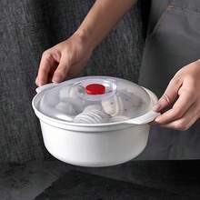 3pcs Microwave Round PP5 Bowl Set With Lids - Steamer, Steamer Basket And Steamer Box - Heat Food In 1-3 Minutes - Premium Kitchen Dining Experience