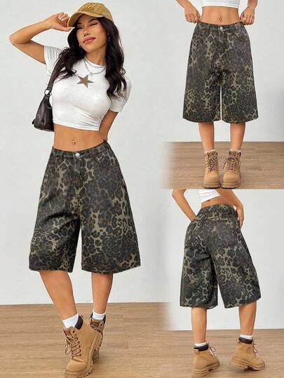 Y2K 女款修身纯色牛仔七分裤，带口袋、纽扣和拉链，休闲、约会、通勤、学院风度假皆宜。