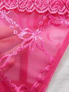 Custom Lace Transparent T-String Set, Custom Metal Letter Decoration Sexy Lingerie, Customized Rhinestone Letter Lace Sexy Lingerie Sequin Colorful Custom,Personalized,Unique,Customized Personalized Gifts For Men/Women,Lingerie,Panties,Underwear,Thongs Ideal Gifts For Her Girlfriend Living Room,Bedroom,For Anniversaries,For Birthdays,For Holiday,Dawg,Colorful,Cute,Adorable,Contracted,Funny,Custom,Unique,Customized,Personalized,Ideal Gifts For Him,Ideal Gifts For Her,Boyfriend,Girlfriend,Family,Friends,Her,Customized Women Sexy Lingerie And Costumes,Delicate Romance,Underwear & Sleepwear,Easy Comfort,Anniversary Gift, Valentine Gift, Birthday Gift, Wedding Gift - Pink - View 4