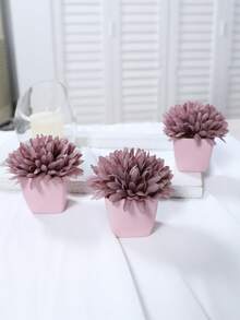 1pc 10CM(H) Artificial Artemisia Mini Potted Plant, Suitable For Home Living Room, Fireplace, Bedroom, Bathroom, As An Exquisite And Compact Decorative Item For Scene Arrangement During Valentine's Day, Wedding, Mother's Day, Etc. - Multicolor - View 2