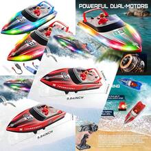 BEZGAR Remote Control Boat 2 Packs 10 Inch Fast Speed RC Boat 15 KPH For Pools And Salt Water Summer Toys For Adults And Ideal Gifts For Boys Age 6 7 8-12 Years Old - HJ821Material Safety And Rich Functionality - As Pic - View 1