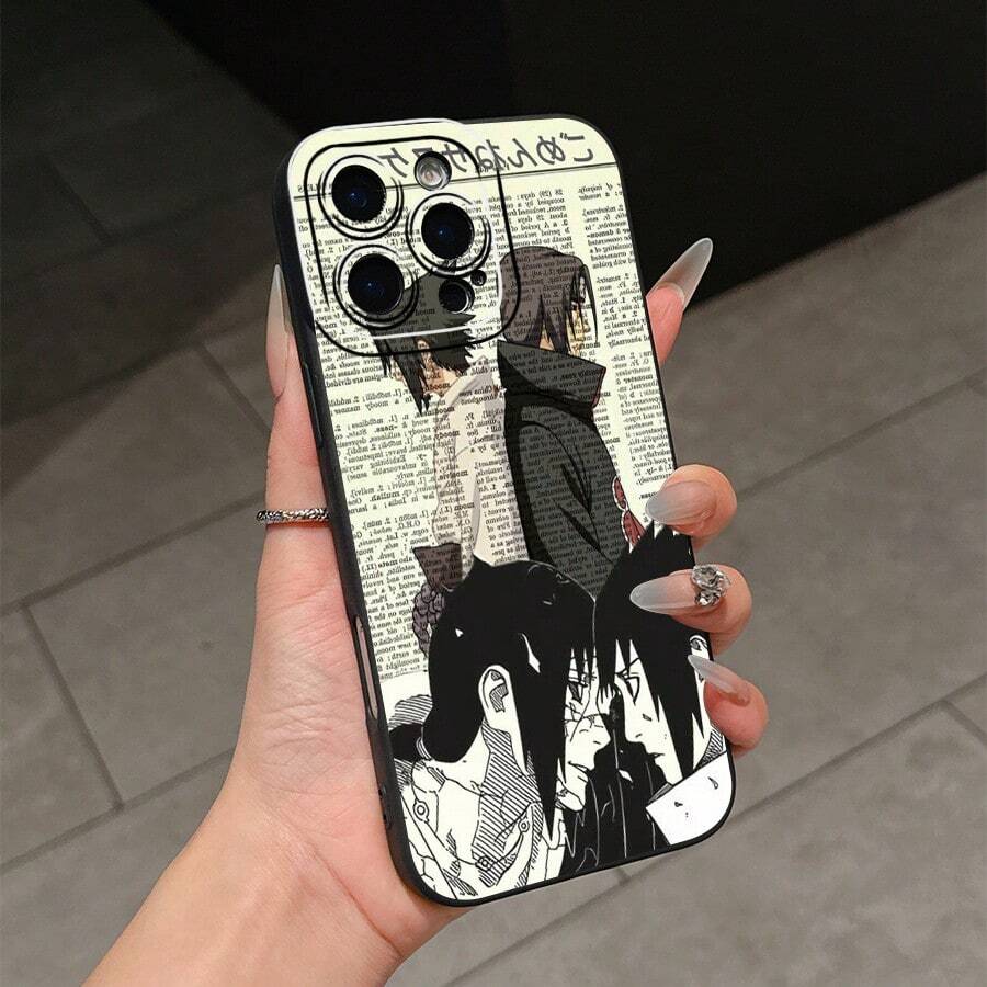 Anime mobile phone case designed with epic battles and themes suitable for Vivo Oppo Redmi Galaxy and 17 16 15 14 13 12 and 11 Pro models made of TPU material and provides shockproof protection. Perfect for family friends children birthdays spring holidays boyfriends girlfriends and Valentine's Day gifts. - Negro - Ver 1