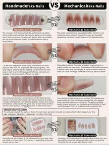 10Pcs Handmade Press On Nails Kit Long Coffin Beige And White Elegant Minimalist Old Money Japanese Style Modern Korea Style Fresh Design Chic French Style Neutral Classical Creative Glossy Finish Shimmery Ombre 1 Account Manicure Set Includes Adhesive Tabs 1 Mini File Full Cover Fake Nails Design Nail Supplies - Beige - View 5