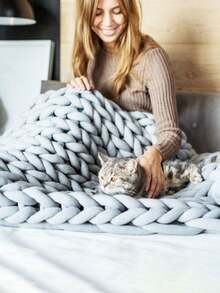 1pc Super Chunky Yarn, Extra Thick & Fluffy Yarn, Suitable For DIY Blanket, Rug, Pillow Making - Multicolor - View 7