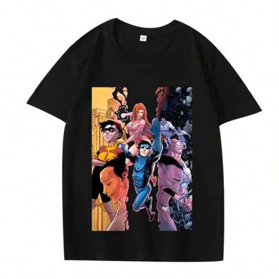 invincible mark family Essential graphic T Shirt men women Oversized 100% Cotton streetwear short sleeve Summer print Unisex tee
