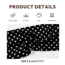 Polka Dot Wide Headband For Women, Multiple Colors Available, Elastic Non-Slip Facial Wash Hairband, Retro Versatile Daily Hair Accessory Summer Outfits,Festival,Party - Multicolor - View 4
