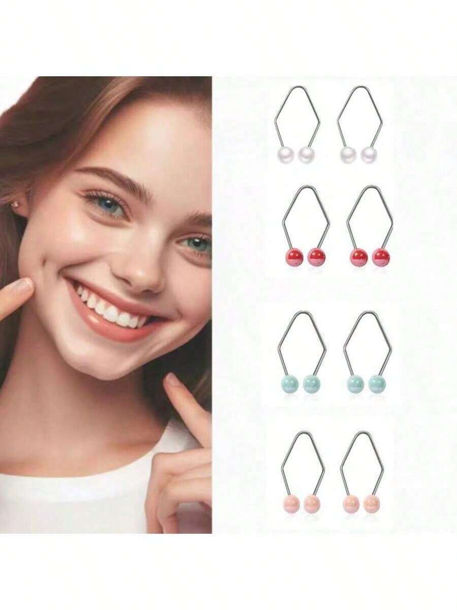 2件装酒窝制造器，面部酒窝训练器，易于使用，打造自然酒窝，帮助塑造美丽笑容，美容，护肤产品，水疗，自我护理，护肤工具，面部护理，美容师用品，按摩，面部按摩工具，面部滚轮 - 彩色 - 查看 1