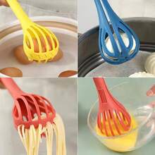 Dụng cụ đánh trứng cầm tay đa năng 3 trong 1: Kẹp thực phẩm, Kẹp mì, Que khuấy trứng, Dụng cụ làm bánh - Nhiều màu - Xem 2