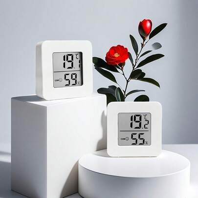 2 piezas Termómetro digital LCD mini e higrómetro, medidor de temperatura interior, medidor electrónico de temperatura y humedad, monitor de temperatura (solo Celsius)