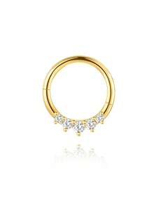 1 Stück 925 Sterling Silber klassische Doppel-Diamant-Creolen Knorpel-Piercing Ohrringe Ohrclips winzige Creolen für Frauen Alltag Hochzeit Party Verlobung Jahrestag Valentinstag - Gold - Übersicht 5
