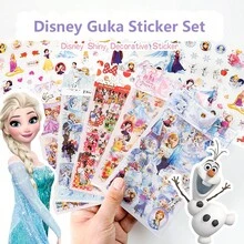 Guka Sticker Set, DIY Sticker Set, Party Favors, 4 Stickers + 1 Guka Plate, Frozen Cartoon Stickers, Princess Stickers, Sofia Stickers, Stickers, Cars Stickers, Stickers, Waterproof Stickers, Stickers, Can Be Used For Books, Diaries, Phone Cases, Laptops, Tablets, Water Bottles, Suitable As Holiday, Birthday Gifts Or Reward Stickers, Gifts, Decoration - Multicolor - View 1