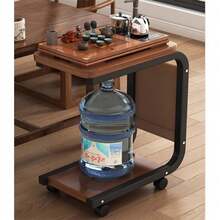 Side Table C Shaped For Sofa Coffee End Tables For Living Room Bedside Tables UK - Brown - View 4