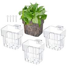 4pcs Aquarium Plant Holders, Transparent Plastic Fish Tank Plant Pots Hanging Aquarium Planter Aquarium Plant Basket Aquatic Plant Cup For Aquarium Fish Tank Hydroponic Plants - Clear - View 9
