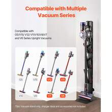 Vacuum Stand, Compatible With G5 V15 V12 V11 V10 V8 V7 V6 Series Upright Vacuums Cleaners & Accessories, Stable Vacuum Stand Holder With 6 Hooks And Non-Slip Footpads, Black - with 6 Hooks and Non-slip Footpads, Black - 查看 2