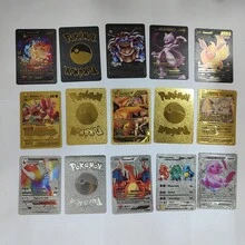 Bộ sưu tập thẻ Pokemon Gold & Black 55 lá hoàn toàn mới! Thẻ huấn luyện viên chiến đấu hiếm Vmax GX Charizard & Mewtwo - Hộp thẻ sưu tầm, đồ chơi và quà tặng hoàn hảo cho người hâm mộ Pokemon! - Nhiều màu - Xem 8