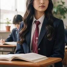 Corbata Ajustable Preatada para Mujer, Estilo Punk, con Cadena De Metal, para Fiestas Escolares O Informales. - Vino tinto - Ver 6