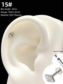 1件装时尚钛金唇钉，内螺纹耳钉，月光石、蛋白石、绿松石、叶子图案，5A级宝石，G23材质，植入级，心形耳骨环，鼻环，鼻中隔饰品，月亮、蝴蝶、星星耳骨环，铰链式鼻中隔耳环，耳廓、耳轮、耳屏耳环，唇钉，梦露唇环，唇钉，顶部螺丝平底耳钉，耳廓唇钉，梦露唇钉，美杜莎唇鼻穿孔饰品，适合女性日常佩戴，圣诞节和万圣节礼物