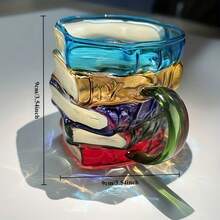 Handcrafted 3D Stacked Books Mug - Ceramic Coffee & Tea Cup With Stacked Book Design, Glossy Finish & Sturdy Handle - Unique Gift For Readers, Writers, Book Lovers - Ideal For Home, Office, Library Use - Glass (A) - View 4