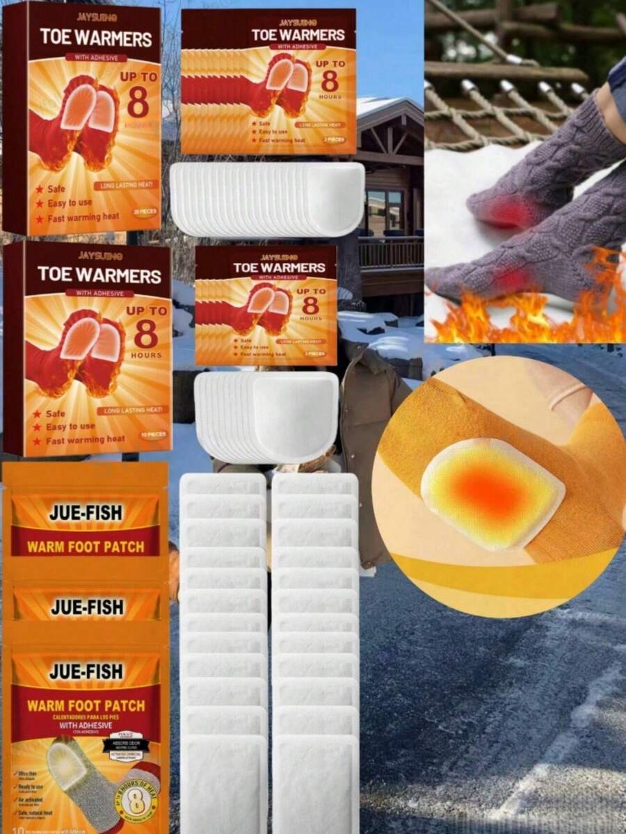 20 piezas/paquete Calentadores de pies en forma de U, autocalentables para otoño/invierno, convenientes para llevar y usar en cualquier momento. Se pueden regalar a padres, amigos y familiares, previenen efectivamente el frío y mantienen el calor durante mucho tiempo. Calentadores portátiles para pies/Body/manos (2 piezas por paquete). - Multicolor - Ver 1