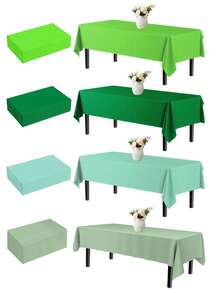 1/4 Pack Disposable Plastic Tablecloth, Sage Green, Foldable, Easy To Clean, Suitable For Weddings, Birthdays, Graduations, Christmas Parties, Summer Gifts, Beaches, Back To School, Room Decor - Multicolor - View 4