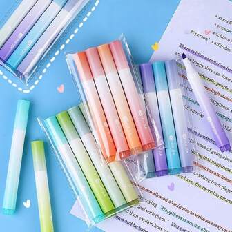 4 st Morandi fluorescerande tonpenna, lämplig för elever, överstrykning, markering, bokföring, skolmaterial, återkomst till skolan