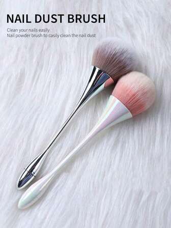 1개 루스 파우더 브러쉬 - 고른 메이크업 적용을 위한 부드러운 강모, 세련된 무지개 빛깔/빛나는 손잡이, 완벽한 블렌딩, 일상적인 화장 루틴을 위한 실용적인 도구