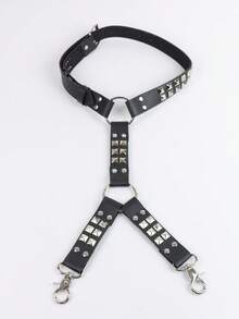 1PC Men Women Leather Punk Leg Harness, Harness Leg Garter Caged Thigh Garter Gothic Waist Belt For Rave Party Outfit - Multicolor - View 5