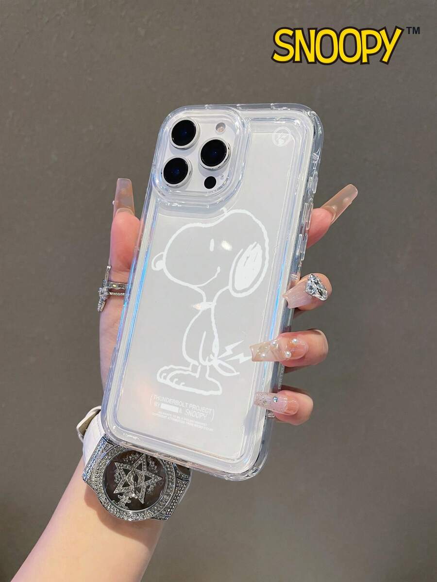 SNOOPY This Cartoon Anime Airbag Phone Case Is Made Of Anti-Drop Tpu Material And Can Be Given As A Holiday Gift. It Is Suitable For Apple Phones, And The New Model Is Suitable For IPhone13/14/15/16/17Pro Max Phones - 彩色 - 查看 1