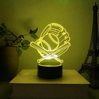 1 st. kreativ 3D-nattlampa, dekorativ atmosfärslampa, julklapp, beröringskänslig 7-färgsskiftande