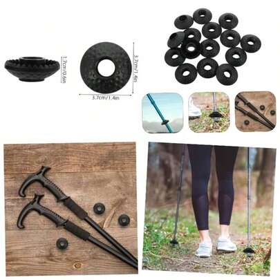 15 Piezas Mud Baskets para Trekking Poles Protectores Resistentes de Punta para Bastones de Senderismo Accesorios de Plstico para Camping Senderismo Esqu y Montaismo Color Negro