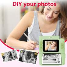 即时打印相机，即刻打印美好回忆！二合一便携式相机和照片打印机 – 4800万像素高清玩具相机，内置贴纸打印机和1080P视频功能 | 1300mAh可充电电池，轻巧易用 | 生日/圣诞节/旅行的完美礼物（可选：单机版或含32GB存储卡和相纸补充包）#即时相机 #照片打印机 #玩具相机