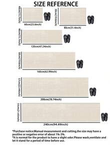 [HOT!!!]1pc Soft Rubber Kitchen Mat, 3.5mm Thick Kitchen Rug, Modern Minimalist Geometric Style Kitchen Absorbent Mat Large Carpet, Can Be Self-Cut To Fit Kitchen Size, Surface Fabric Material, Middle Sponge Layer, Bottom Rubber Layer, Suitable For Kitchen Rugs, Kitchen Decor, Wedding Decor, Home Decor, Bathroom Mat, Entryway Mat, Laundry Room Mat, Hallway Carpet, Living Room Mat, Etc. - Multicolor - View 5