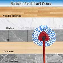 2 Pack Mop Replace Heads Compatible For OCeda, Spin Mop Refill Head Replacement For RinseClean 2-Tank System - Fluffy Microfiber, Machine Washable And Easy To Replace - ColorB - View 6