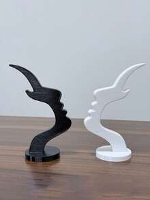 1/2pcs Side-Profile Style Glasses Frame, Featuring A Unique Curved Design And Made Of Plastic Material. It Also Serves As An Artistic Storage Piece, Enhancing The Decor Of Your Desk Or Bedside Table. The Simple And Practical Black Design Makes It A Perfect Gift For Holidays, Birthdays, Or Valentine's Day. - Multicolor - View 7