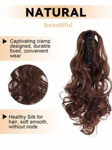 女士梨形卷发假发，大号夹式马尾辫，新款，自然波浪卷发，耐热合成发，适合日常佩戴，日常发型，假发马尾辫。 - 彩色 - 查看 2