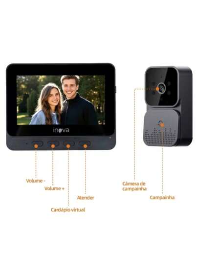 HYQ2031 Câmera de Campainha de vídeo sem fio com tela de aldrava de porta bidirecional infravermelha versão noturna em casa