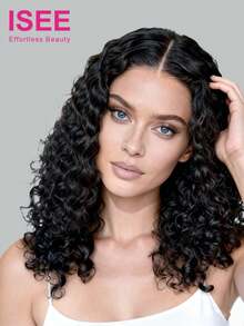 ISEE Hair Made Of 100% Unprocessed Human Virgin Hair Water Wave Wear And Go Glueless Wig 180% Density 10-14 Inch 7*5 HD Lace Pre-Cut Lace Pre-Plucked Hairline Unprocessed Human Hair High Quality Wig - SNatural - View 1
