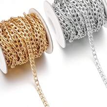 5m/Rotolo Catena a maglie in lega di alluminio di varie dimensioni, leggera, resistente alla corrosione, per bracciali, collane, orecchini, creazione di gioielli fai-da-te - Catena in alluminio - Visualizzare 4