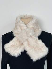 1pc Women's Solid Color Faux Fur Scarf, Warm Thick Scarf For Winter - Multicolor - View 8