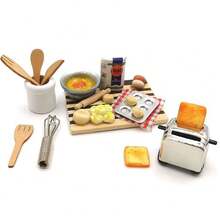 1:12 Dollhouse Miniature Breakfast Toaster Set, Dollhouse Decor Accessories - Multicolor - View 3