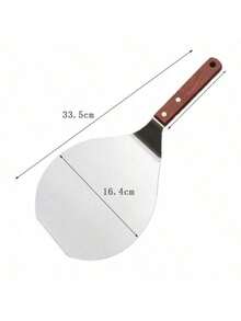 Non Stick Pastry Stainless Steel Kitchen Lifter Round Spatula Pizza Peel Paddle Hanging Hole Baking Tool Cake Shovel Chef - Silver - View 5