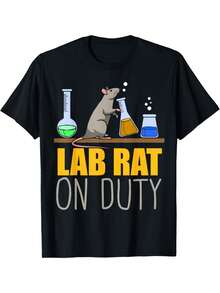 Lab Rat On Duty - Chemistry Mouse T-Shirt - Black - View 6