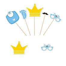 22pcs Paper Baby Shower Decorations & Photo Props, Gender Reveal Party Decorations, Funny Photo Booth Props - Multicolor - View 6