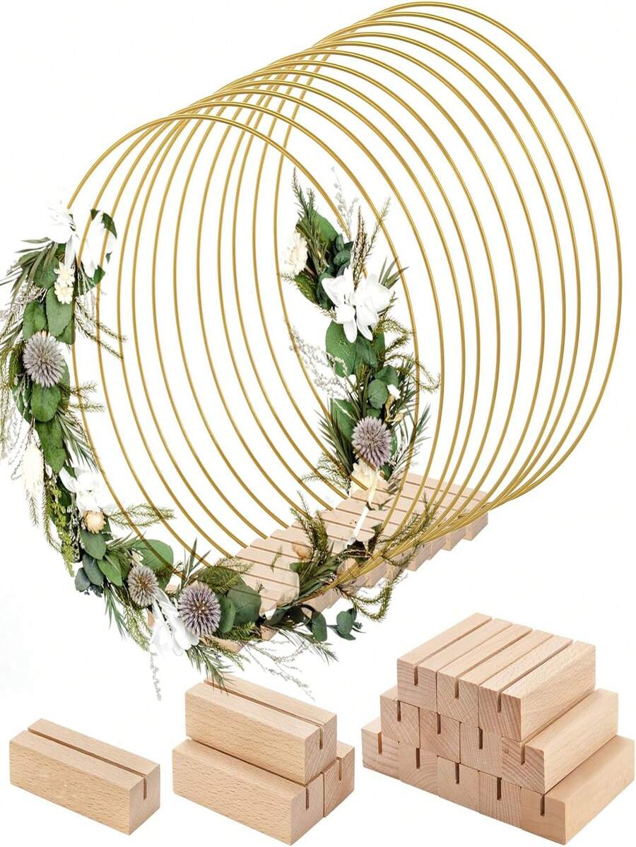 4-12 Inch Large Metal Flower Wreath Rings, Suitable For Crafting, Weaving Wreaths, Gold Circular Rings, DIY Wedding Decor, Dream Catchers